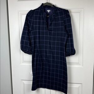 Tyler Boe Purple and Navy Checkered Dress - L